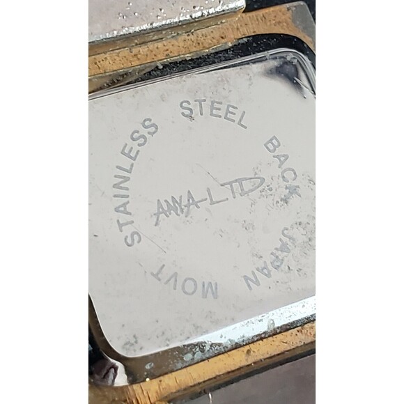 ANYA Hindmarch Gold Tone Square White Face Bangle Quartz Ladies Cuff Watch - Picture 8 of 11